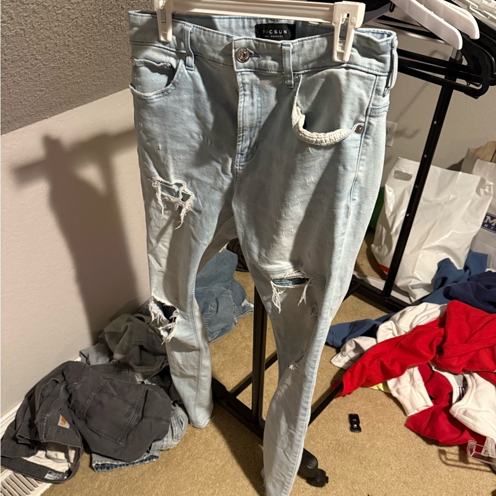 PacSun Light Blue Distressed Skinny Jeans